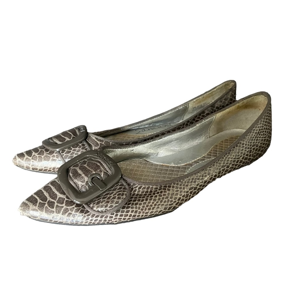 Samuel B. pointed toe croc embossed flats size 8